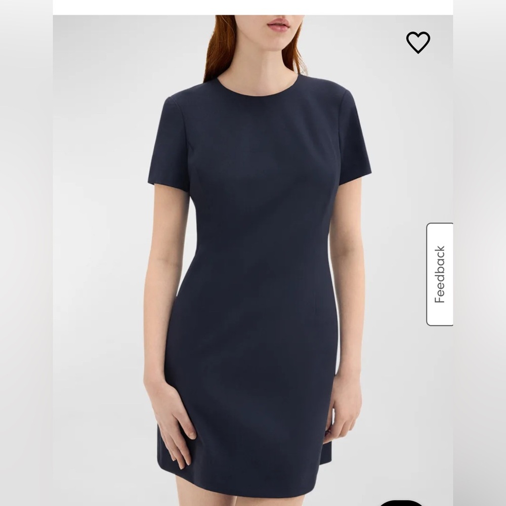 Theory sheath jatinn wool dress. Nocturne navy size 8